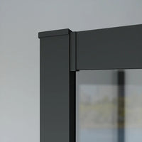 Box doccia nero opaco 3 lati 80x120x80cm con doppio scorrevole e vetro 6mm trasparente h185cm | Tonga