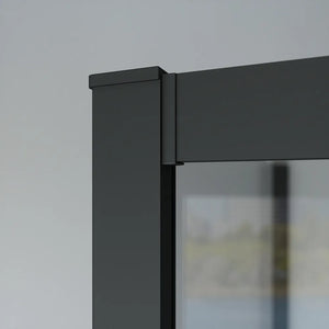 Box doccia nero opaco 3 lati 80x120x80cm con doppio scorrevole e vetro 6mm trasparente h185cm | Tonga
