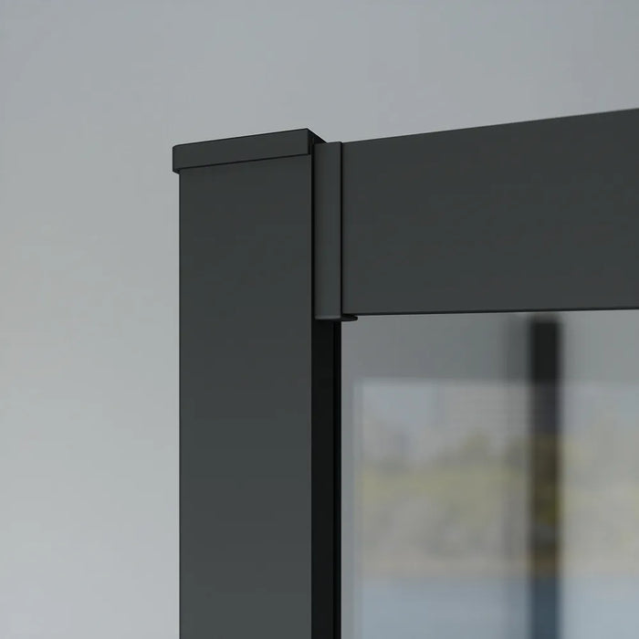 Box doccia nero opaco 3 lati 70x70x70cm con doppio scorrevole e vetro 6mm trasparente h185cm | Tonga