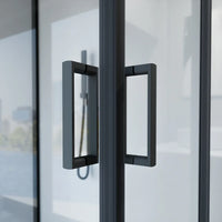 Box doccia nero opaco 3 lati 70x120x70cm con doppio scorrevole e vetro 6mm trasparente h185cm | Tonga