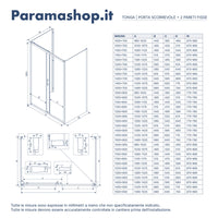 Box doccia 105x70 cm scorrevole vetro 6mm trasparente profili cromati h185 | Tonga