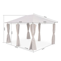 3x4m pergola da giardino  struttura in alluminio con tende scorrevoli,
