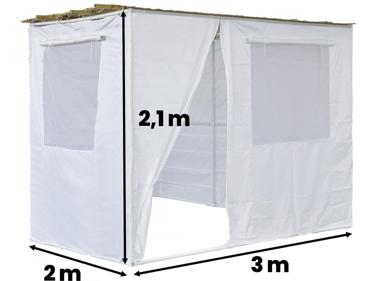 Sukkah in Kit NINA regolabile - 3 x 2 - 1 rotolo di bambù e 3 doghe di legno