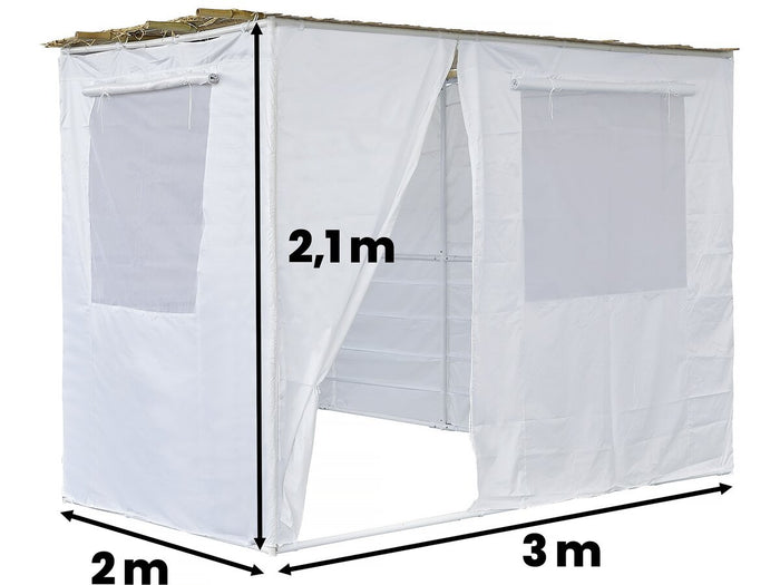 Sukkah in Kit NINA regolabile - 3 x 2 - 1 rotolo di bambù e 3 doghe di legno