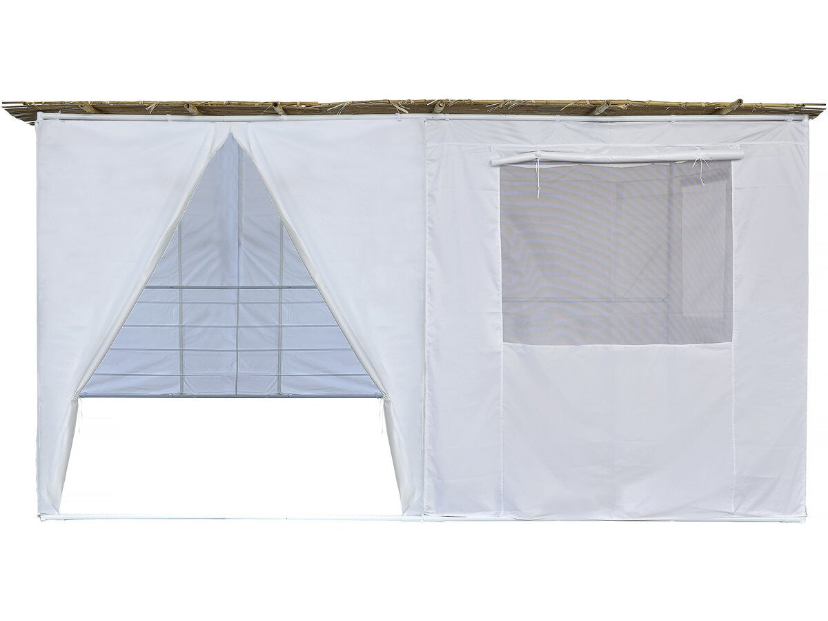 Sukkah in kit NINA regolabile - 4 x 3 - 4 rotoli di bambù e 4 doghe di legno