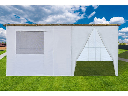 Kit Sukkah in NINA Regolabile 5 x 3 m - 4 Rotoli di Canna di Bambù e 5 Doghe in Legno