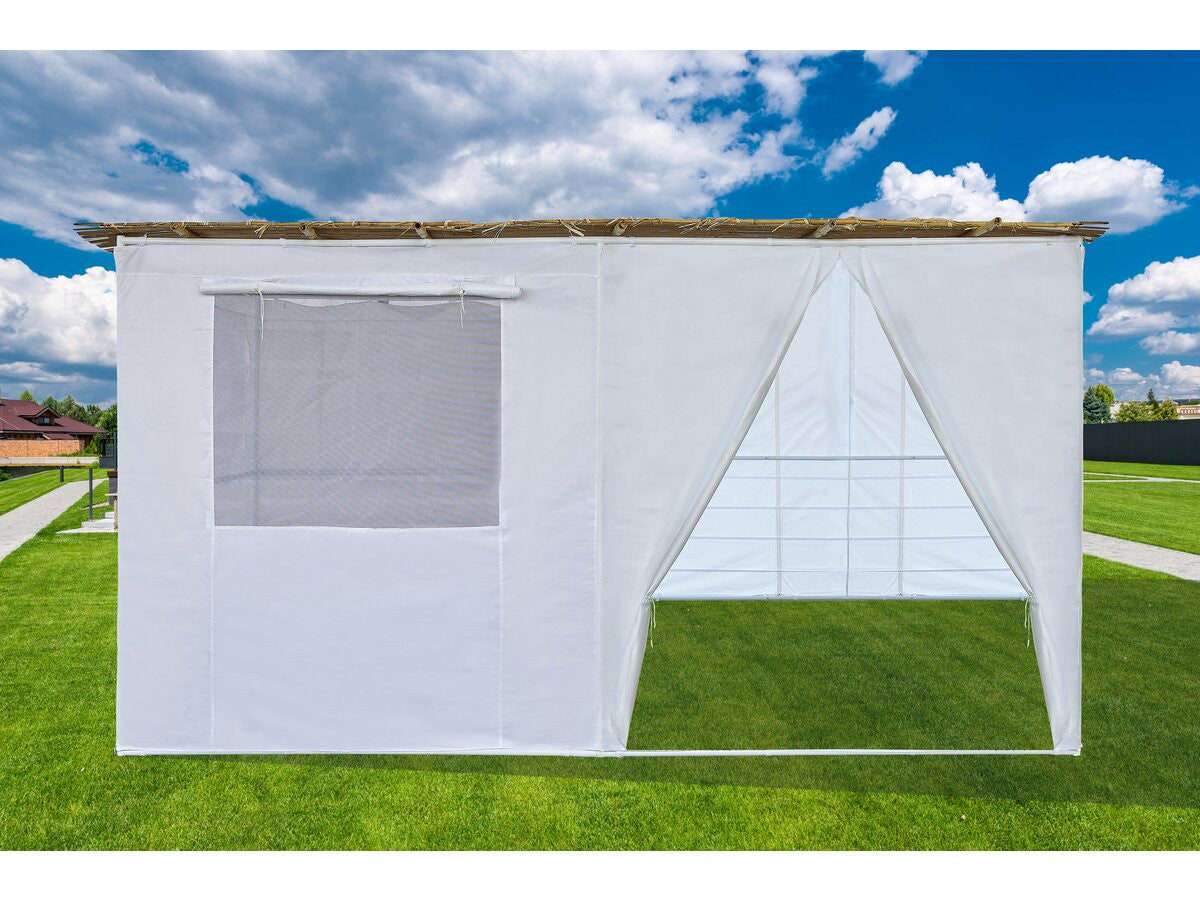 Sukkah in kit NINA regolabile - 4 x 3 - 4 rotoli di bambù e 4 doghe di legno