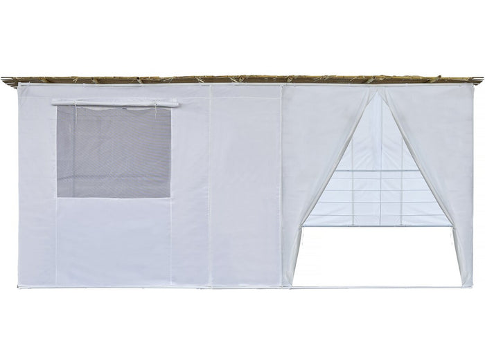 Sukkah in Kit NINA regolabile 4 x 2 con 2 rulli di bambù e 4 doghe di legno