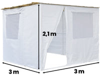 Sukkah in NINA Kit regolabile 3 x 3 -3 rotoli di bambù e 3 doghe di legno