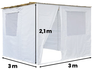Sukkah in NINA Kit regolabile 3 x 3 -3 rotoli di bambù e 3 doghe di legno