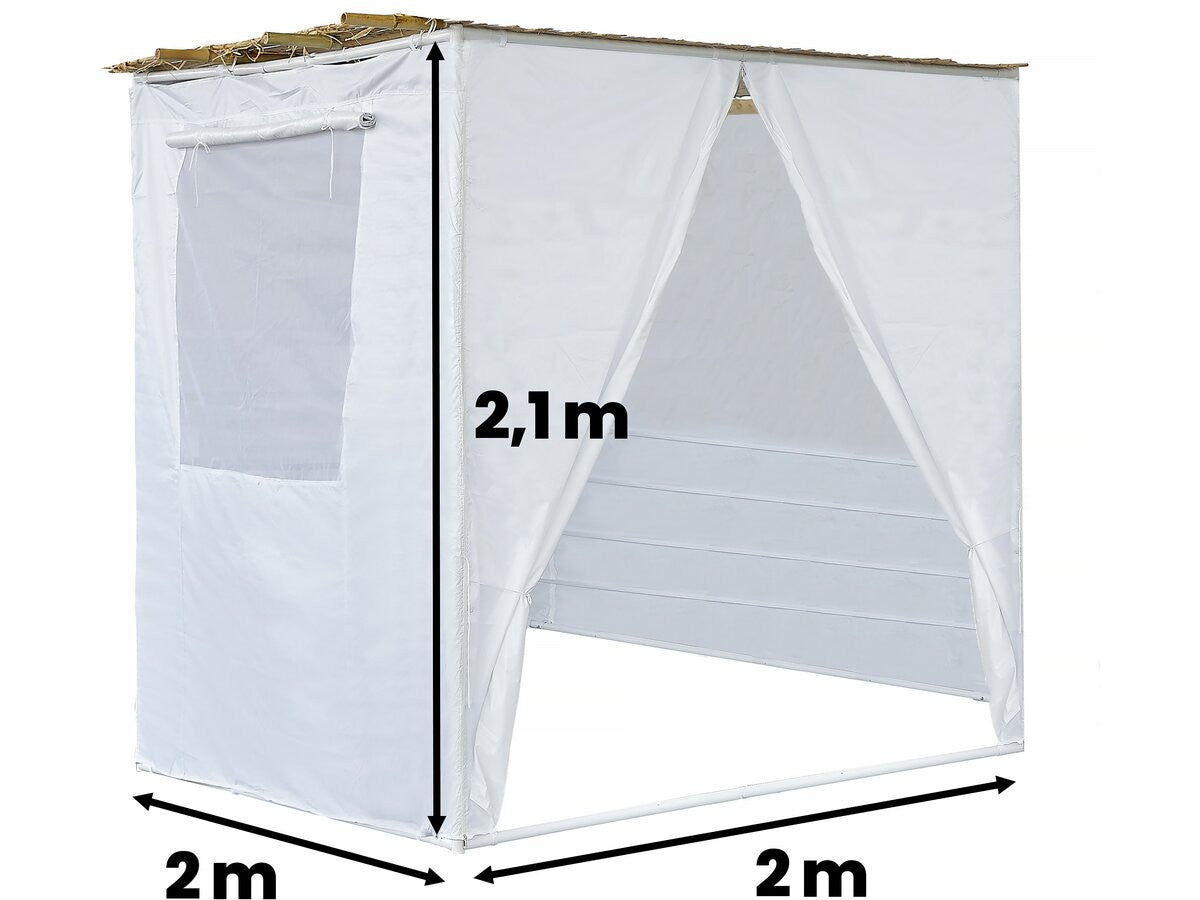 Sukkah in NINA Kit regolabile 2 x 2 con 1 rotolo di bambù e 2 listelli di legno