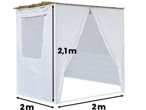 Sukkah in NINA Kit regolabile 2 x 2 con 1 rotolo di bambù e 2 listelli di legno