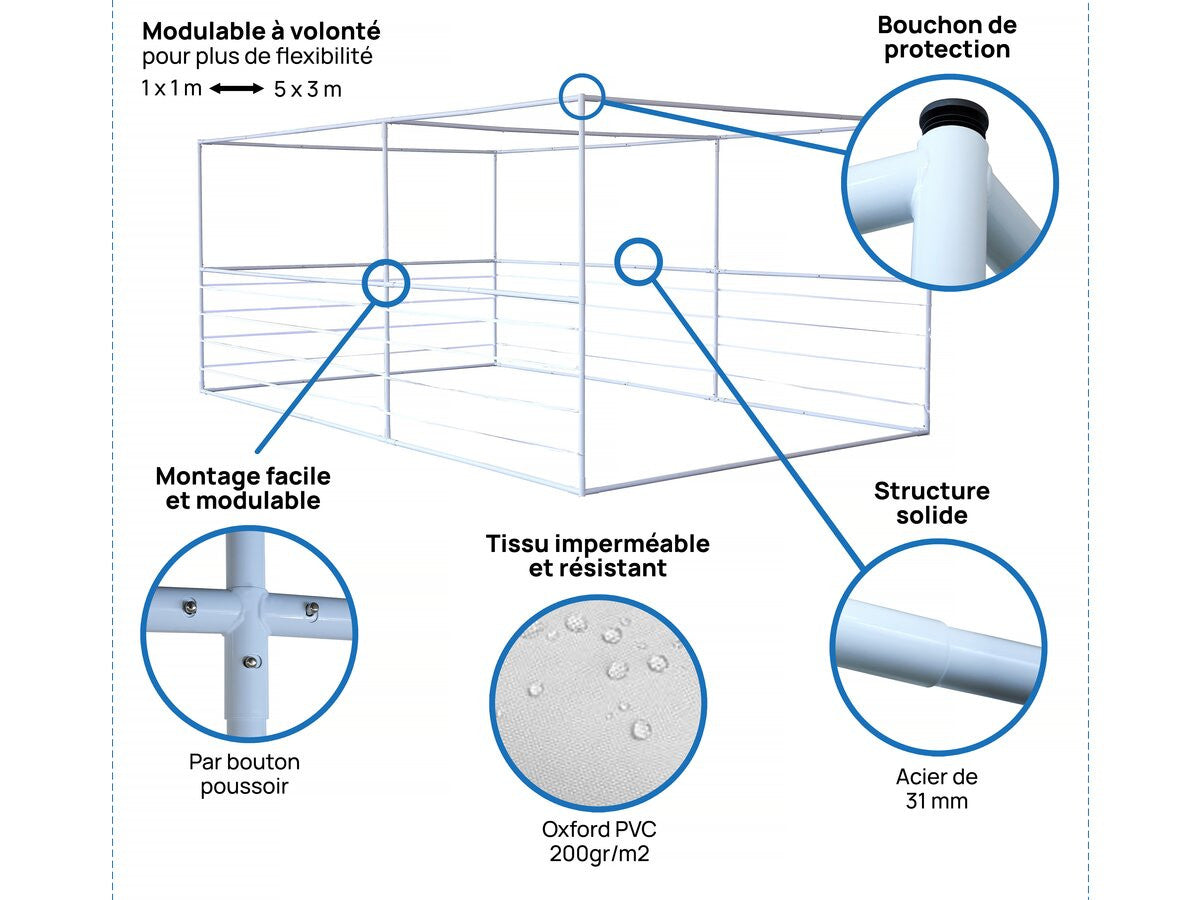 Sukkah in NINA Kit regolabile 2 x 2 con 1 rotolo di bambù e 2 listelli di legno