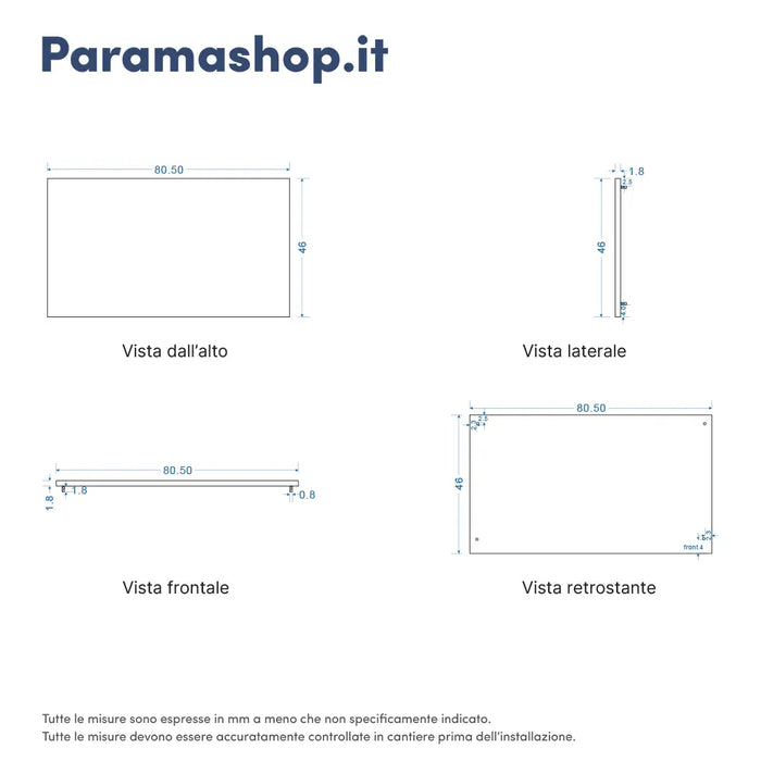 Mobile bagno sospeso 80 cm due cassetti bianco opaco con top | Ardenne