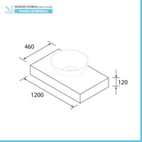 Top per lavabo da 120 cm in legno MDF rovere bali Sumo