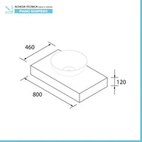Top per lavabo da 80 cm in legno MDF rovere bali Sumo