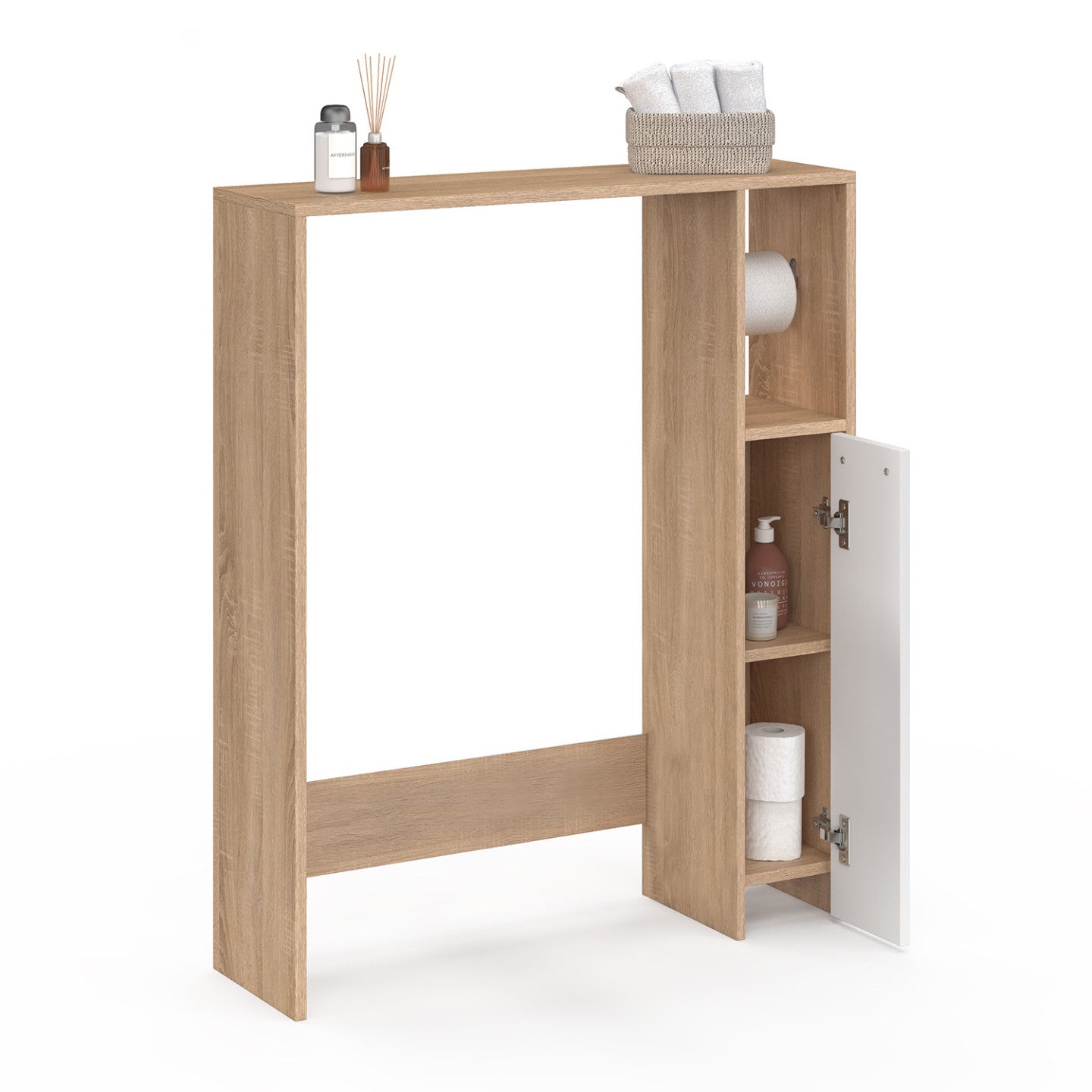 IDMarket - Top WALLIS con armadio in faggio e bianco