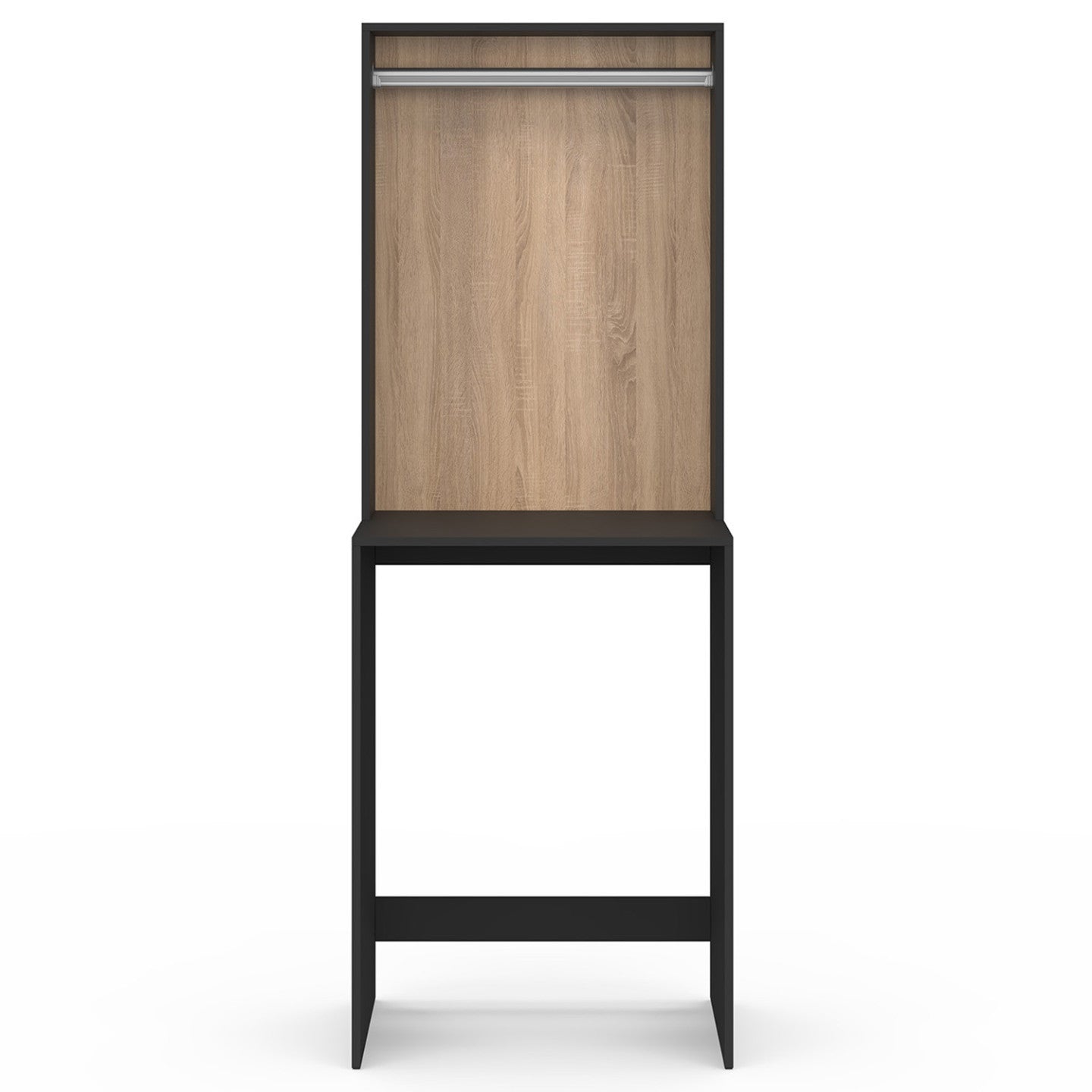 IDMarket - Top WALLIS per lavatrice con spazio per appendere, nero e legno effetto faggio