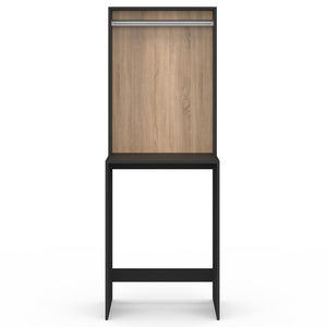 IDMarket - Top WALLIS per lavatrice con spazio per appendere, nero e legno effetto faggio