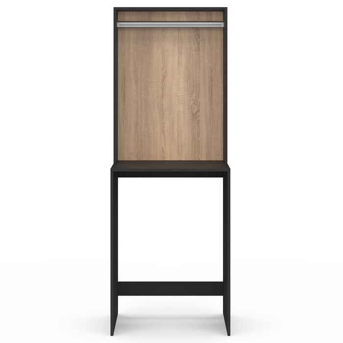 IDMarket - Top WALLIS per lavatrice con spazio per appendere, nero e legno effetto faggio