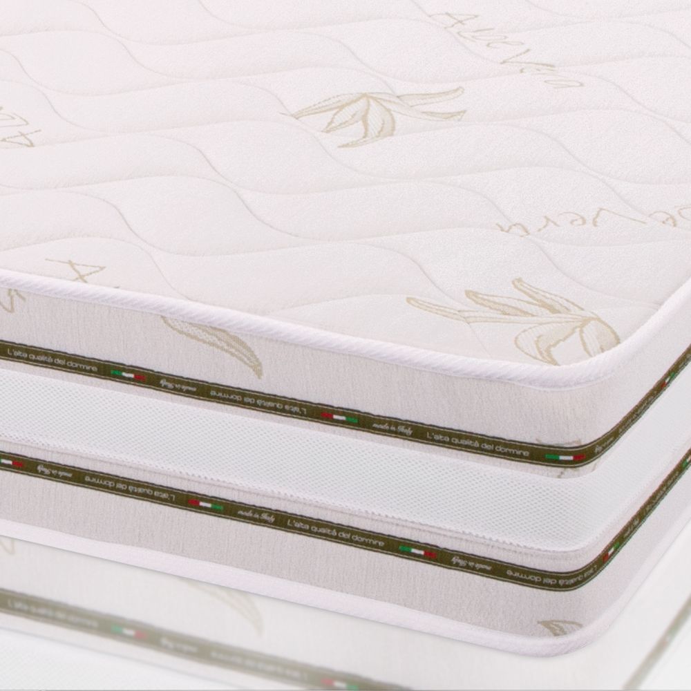 Materasso Una Piazza e Mezza 120x200, alto 22 cm Sfoderabile - Memory Foam, Rivestimento Aloe Vera, Traspirante | Top H22
