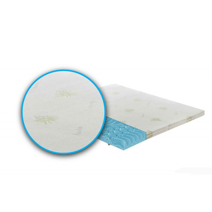 Topper correttore fresh memory pantografato alto 5cm 9 zone - rivestimento all’aloe vera - 80x200