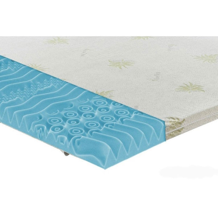 Topper correttore fresh memory pantografato alto 5cm 9 zone - rivestimento all’aloe vera - 120x190