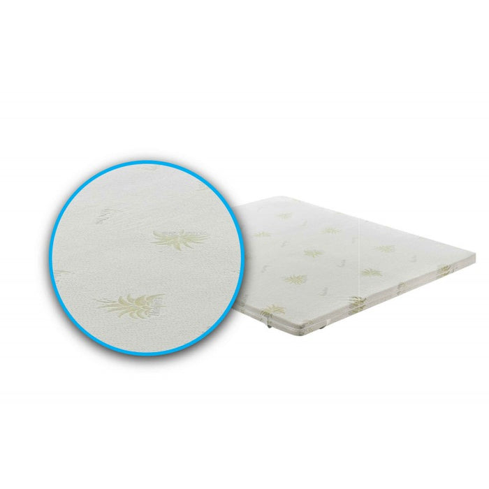 Topper correttore memory foam alto 10cm - rivestimento all’aloe vera - 140x200