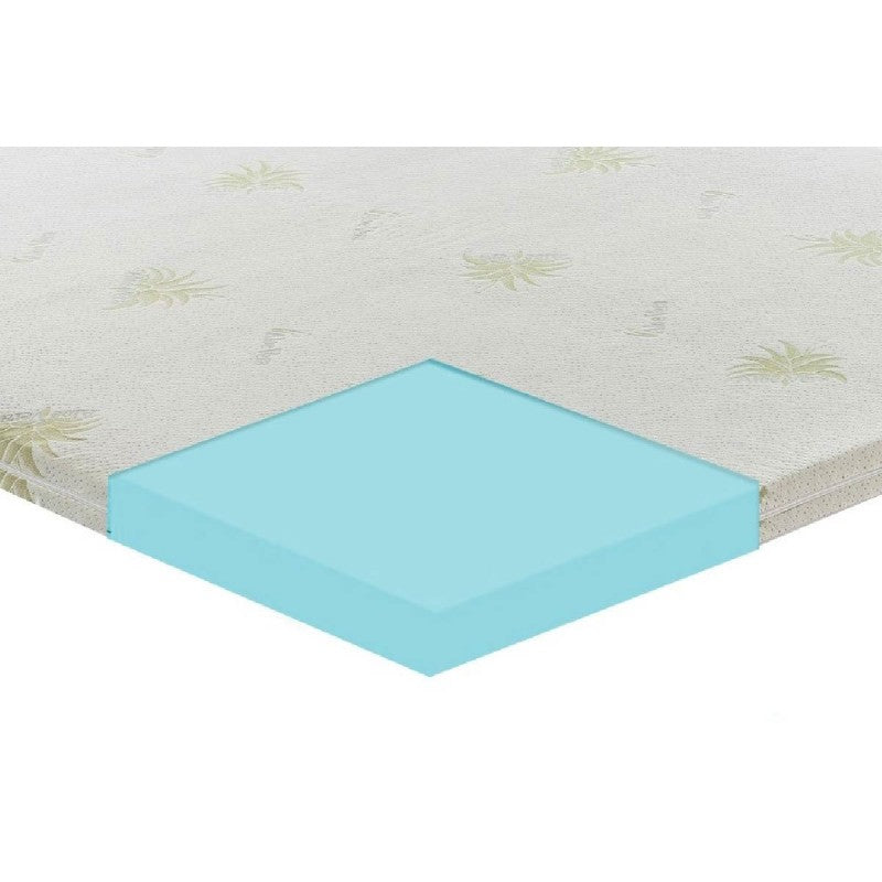 Topper correttore memory foam alto 10cm - rivestimento all’aloe vera - 80x190