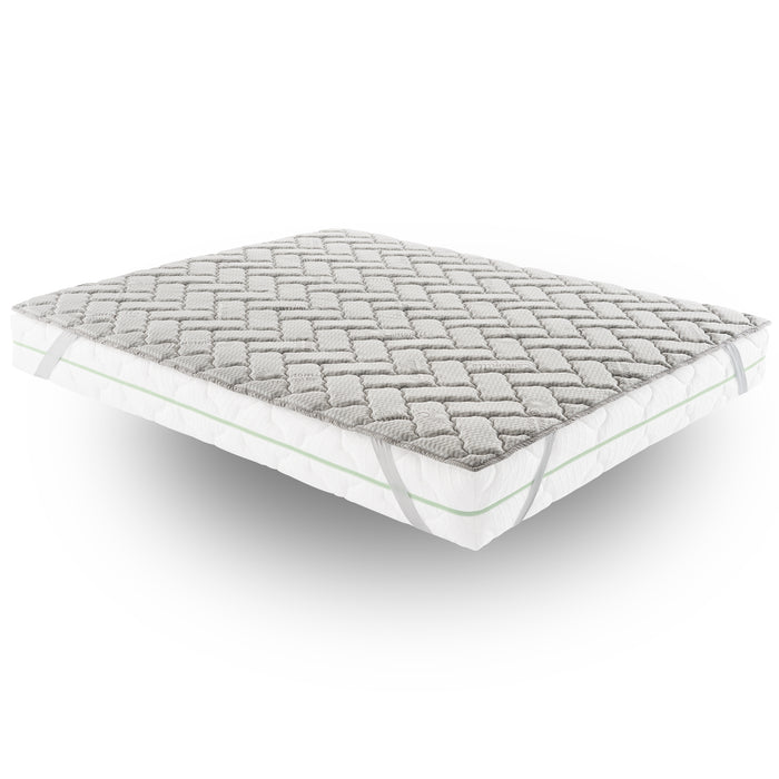 Topper Matrimoniale 200x200 in memory foam 3 cm con rivestimento Trapuntato con Elastico