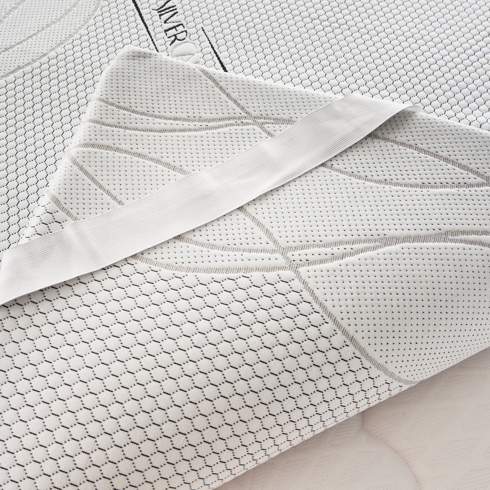 Topper Matrimoniale 200x200 in memory foam 5 cm con rivestimento Silver Fresh completamente sfoderabile