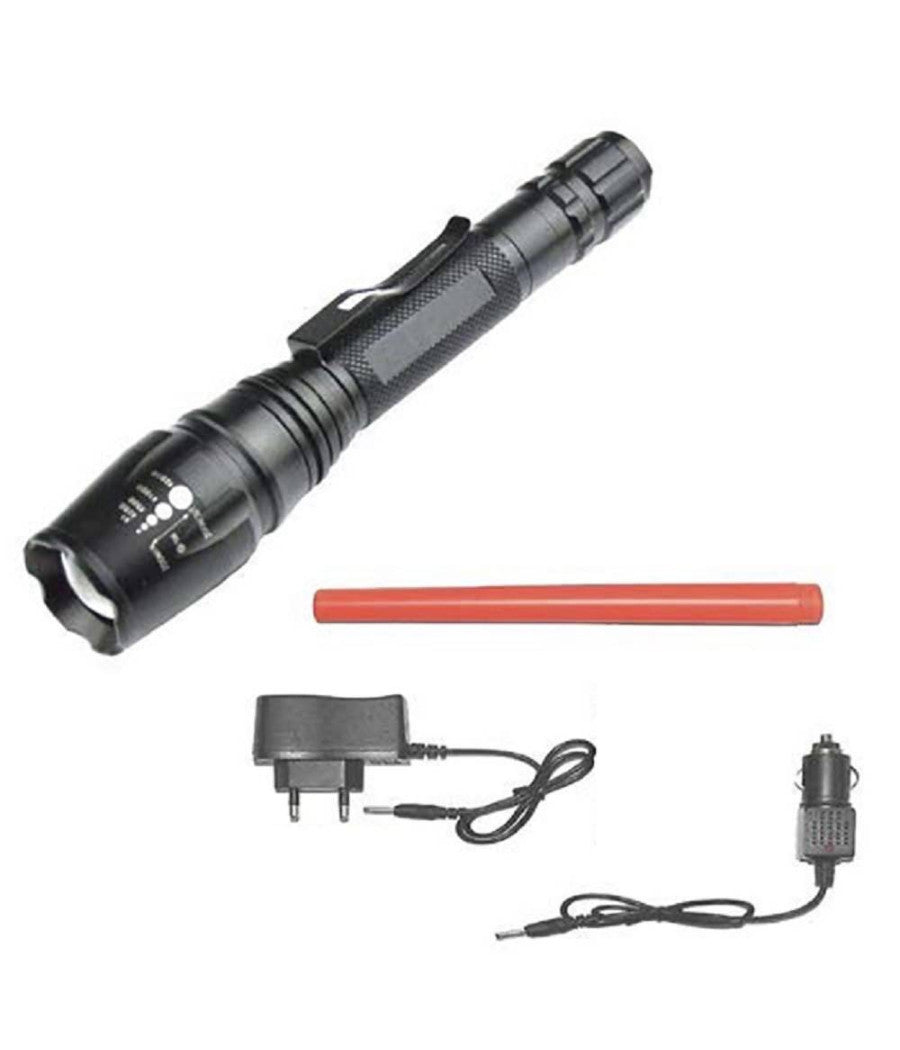 Torcia 100000 Lumen Tattica / Militare Sos Led T6 Ricaricabile Zoom 8668-t6         