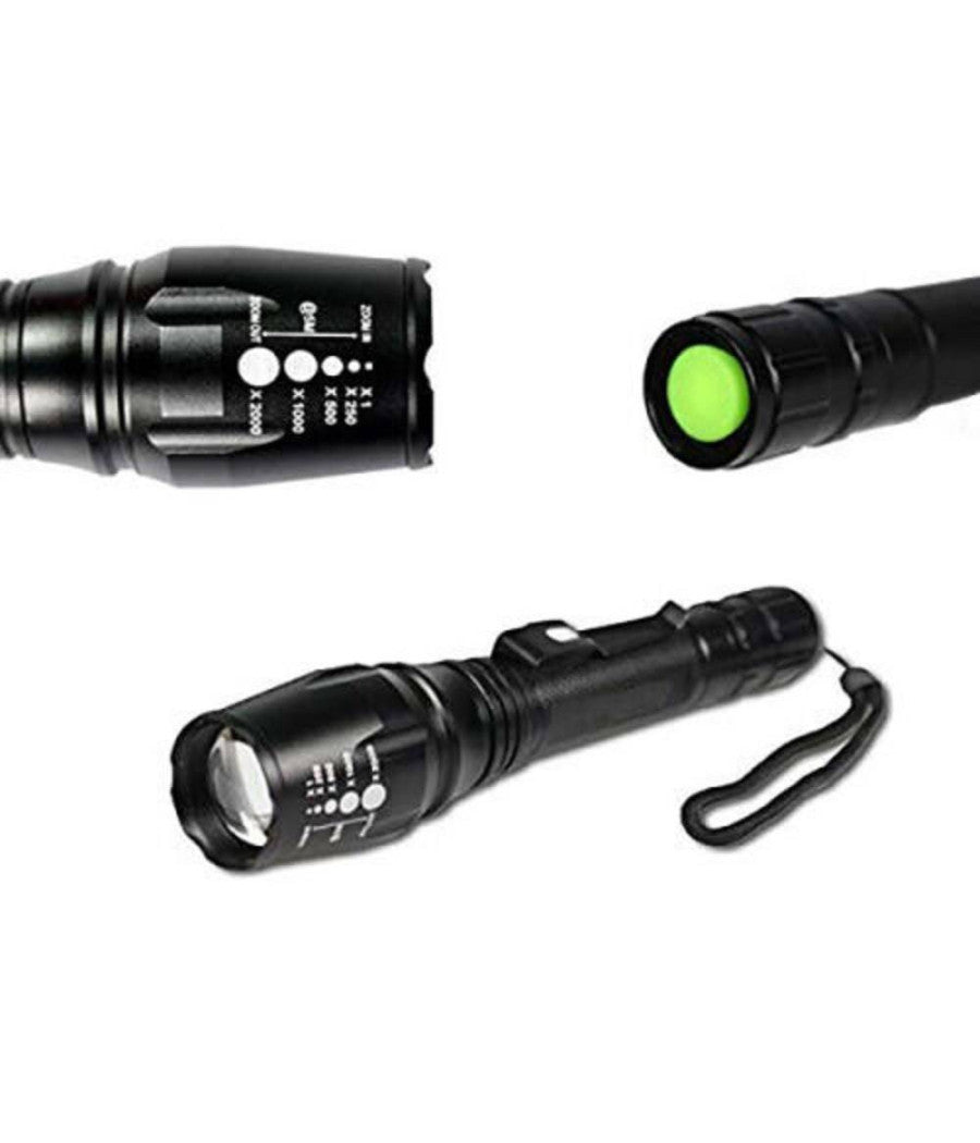 Torcia 100000 Lumen Tattica / Militare Sos Led T6 Ricaricabile Zoom 8668-t6         