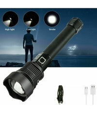 Torcia 258000w Tattica/militare Led T6 Ricaricabile Zoom Doppia Batteria P516-p70         