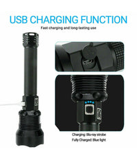 Torcia 258000w Tattica/militare Led T6 Ricaricabile Zoom Doppia Batteria P516-p70         