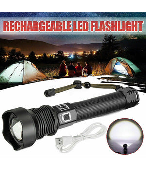 Torcia 258000w Tattica/militare Led T6 Ricaricabile Zoom Doppia Batteria P516-p70         