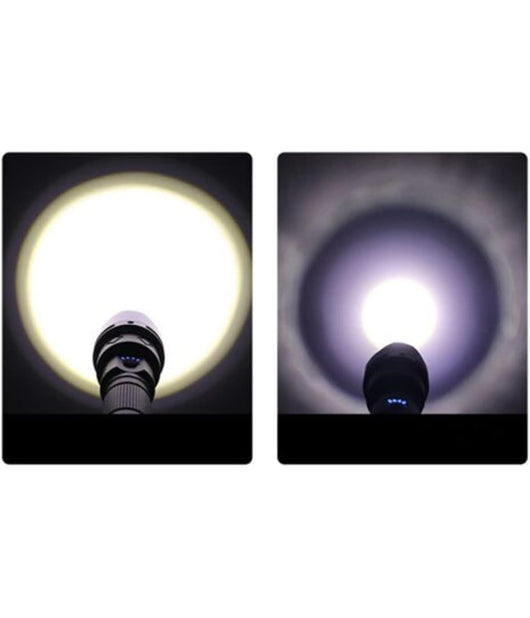 Torcia A Led Potente Professionale 3500lmn Fino A 500mt Ricaricabile Usb Ip65         
