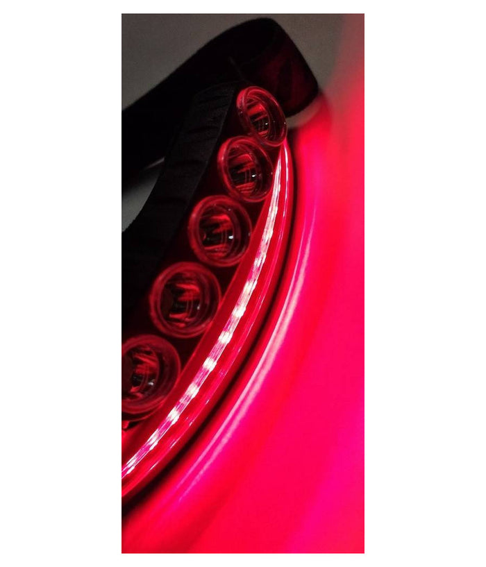 Trade Shop - Torcia Da Testa Frontale Sensore Movimento 68 Led Luce Bianca Rossa Blu -