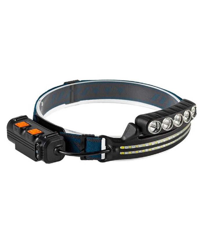 Trade Shop - Torcia Da Testa Frontale Sensore Movimento 68 Led Luce Bianca Rossa Blu -