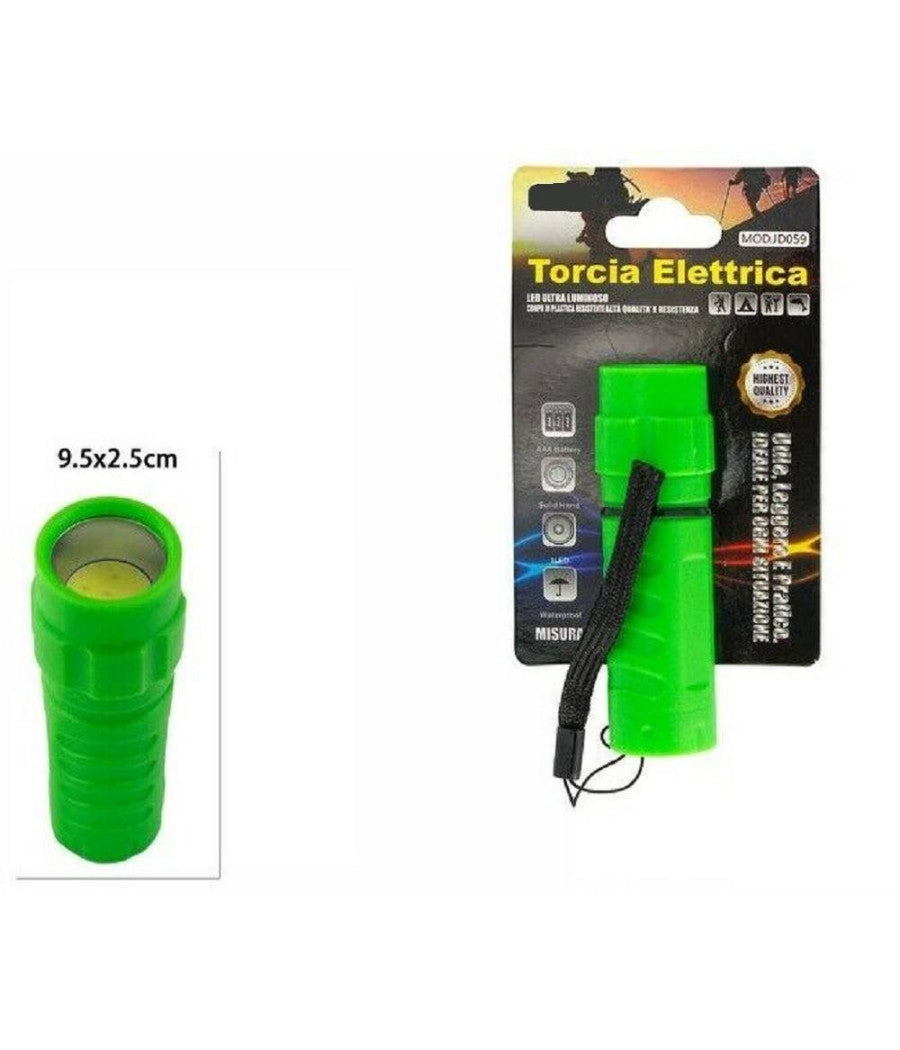 Torcia Elettrica Ultra Luminosa Luce 1 Led Impermeabile Campeggio Jd059 63358         