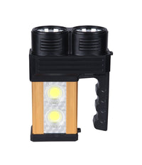 Torcia Lampada A Led Ricaricabile Emergenza 10w 200 Metri Usb Luce Gialla Bianca         