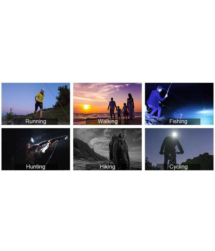 Torcia Lampada Frontale Led Da Testa Ricaricabile Notturna Campeggi Pesca Q-s120         