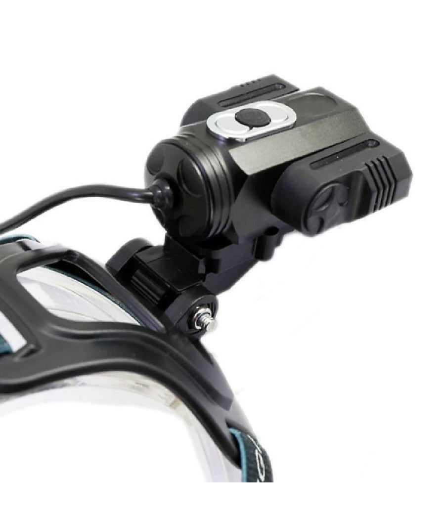 Torcia Lampada Frontale Led Ricaricabile 3led 5000 Lumen Cree T6 100mt 180° 1825         