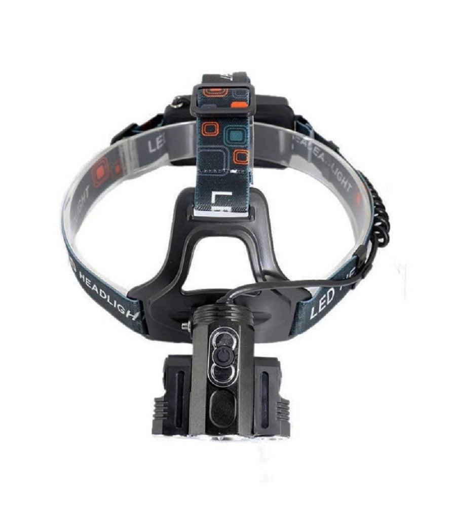 Torcia Lampada Frontale Led Ricaricabile 3led 5000 Lumen Cree T6 100mt 180° 1825         