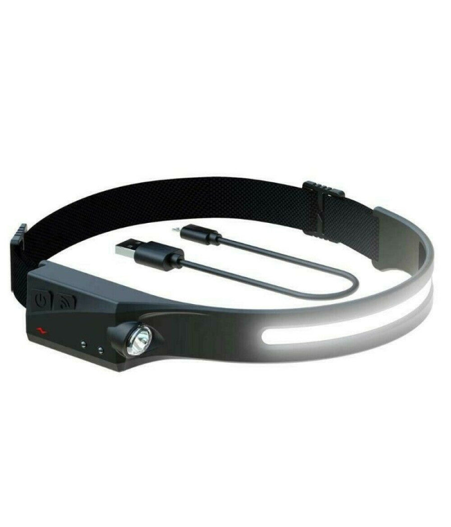 Torcia Lampada Frontale Ricaricabile A Led Cob 350lm Con Sensore Di Movimento         