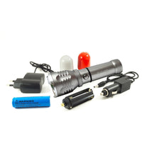 Torcia Lampada Led 3w Ricaricabile Zoom Flash Luce Strobo 2 Diffusori Bl-901         