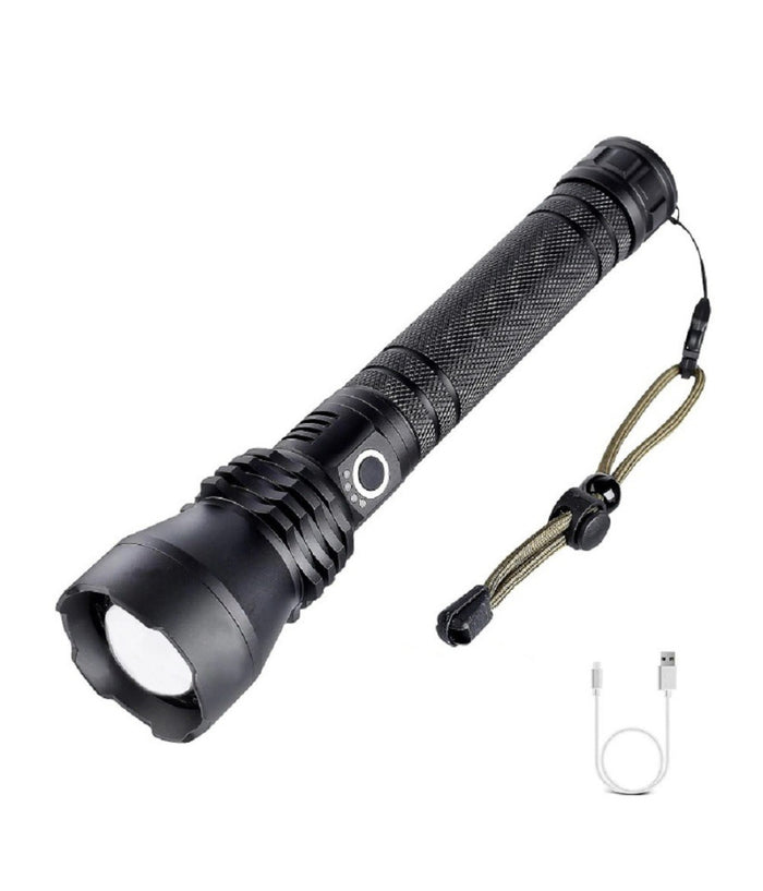 Torcia Lampada Led Cree P50 Ricaricabile 2000 Lumen 80000 W Zoom Doppia Batteria         