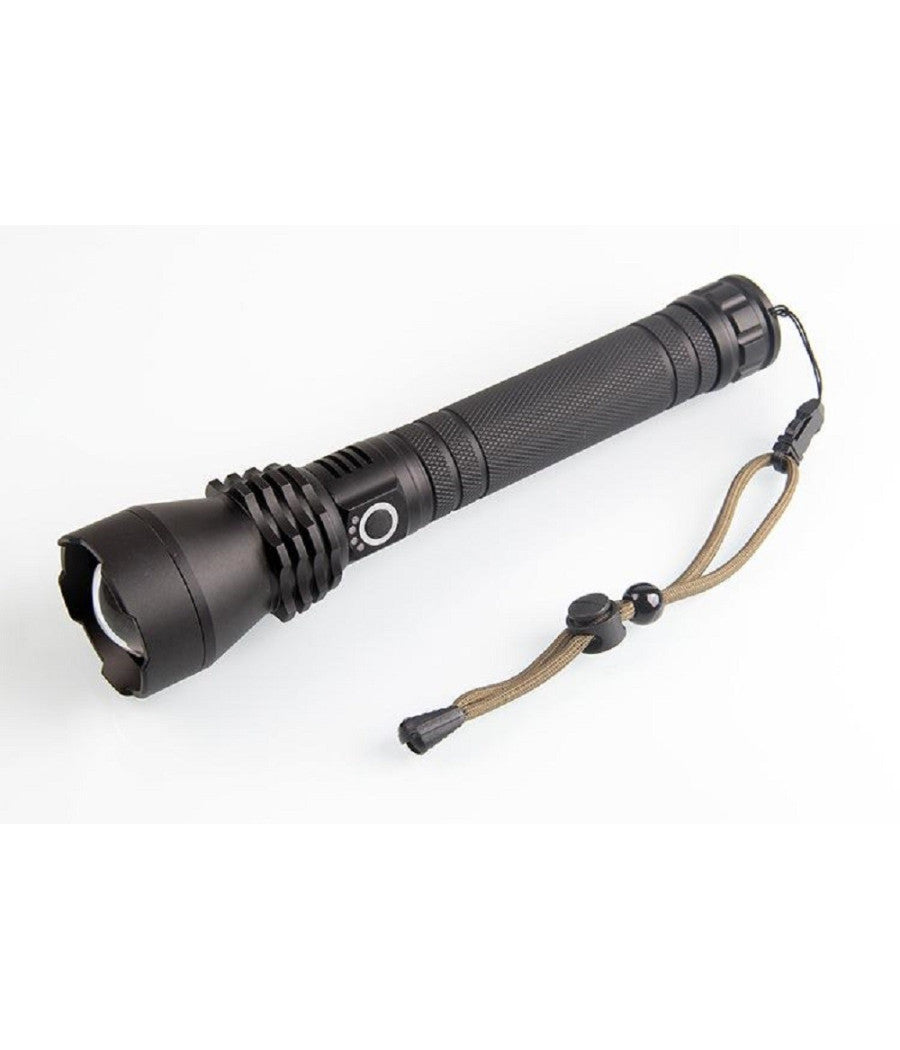 Torcia Lampada Led Cree P50 Ricaricabile 2000 Lumen 80000 W Zoom Doppia Batteria         