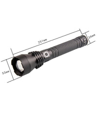 Torcia Lampada Led Cree P50 Ricaricabile 2000 Lumen 80000 W Zoom Doppia Batteria         