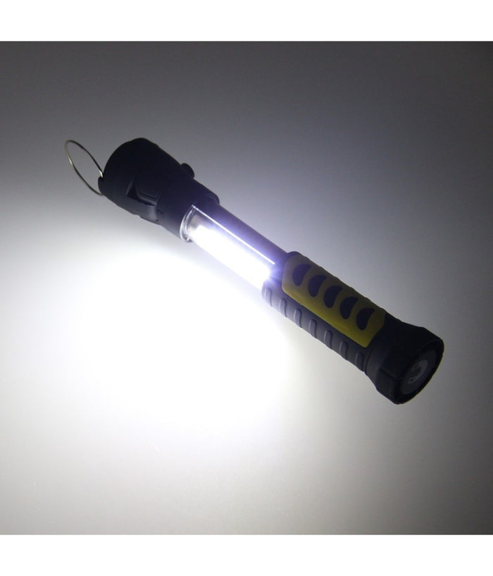 Torcia Lampada Portatile Ricaricabile Led Strip Cob Base Calamitata Allungabile         